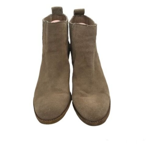 Dolce Vita Womens Size 11 Suede Pull On Ankle Boots Taupe/Tan/Khaki Stacked Heel - Picture 3 of 12